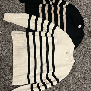 Striped Black and Cream Sweater